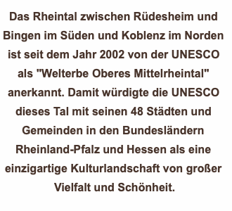 Das Rheintal zwischen Rüdesheim und Bingen im Süde